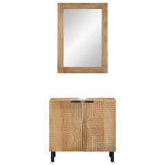 Bathroom Cabinet Set 2 pcs Natural 62 x 33 x 58 cm Solid mango wood