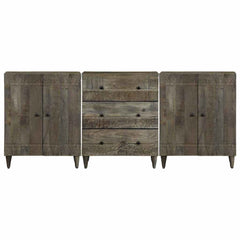 vidaXL 3 Piece Sideboards Light Grey 60x33,5x75 cm Solid Wood Mango 2