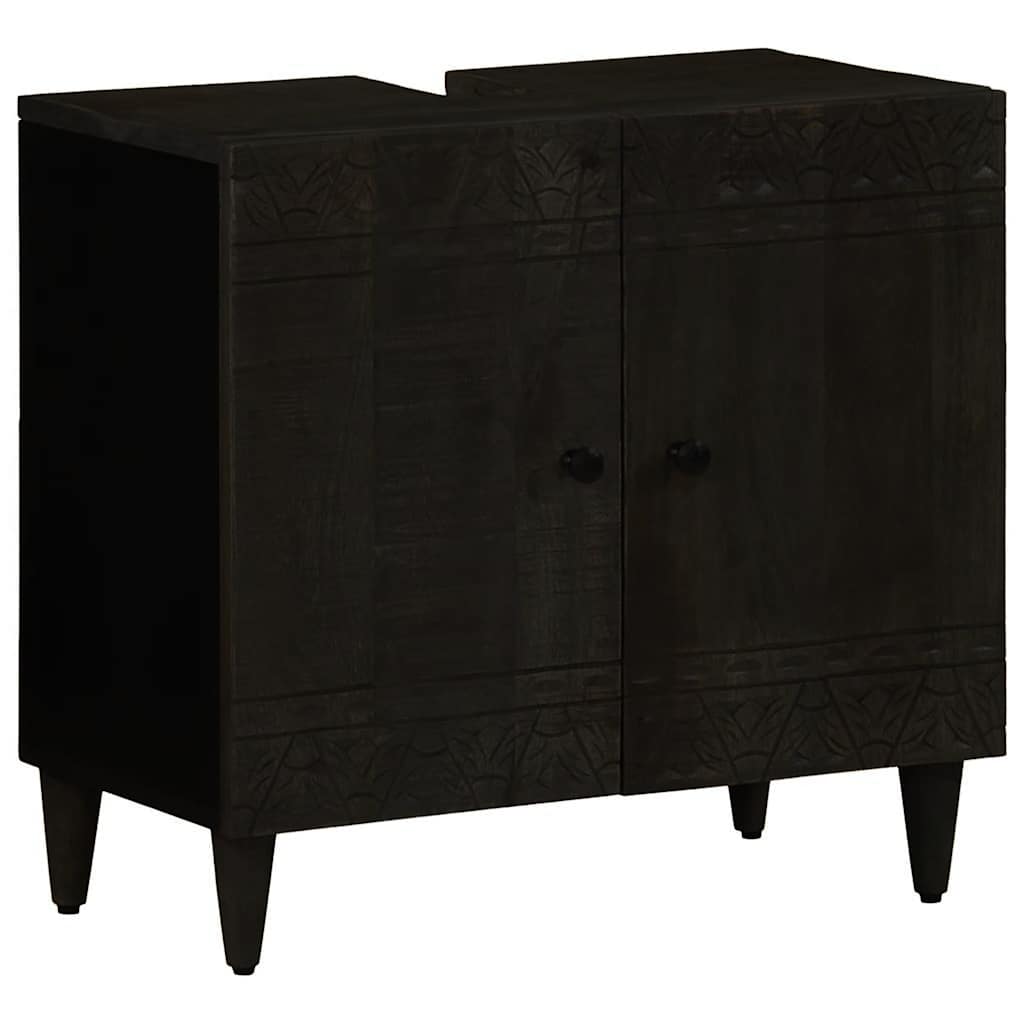 vidaXL 2 Piece Bathroom Furniture Set Solid Wood Mango 4