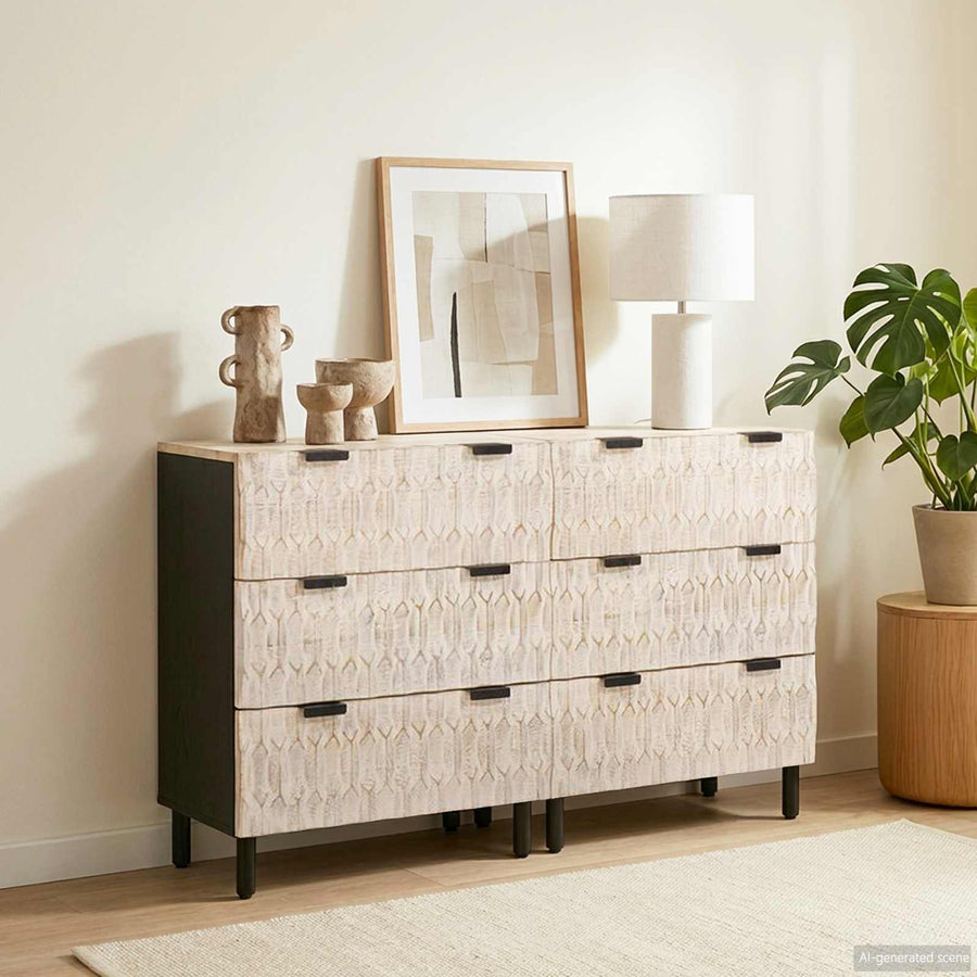 vidaXL Sideboard 2 pcs 60 x 33 x 75 cm Solid Mango Wood 1