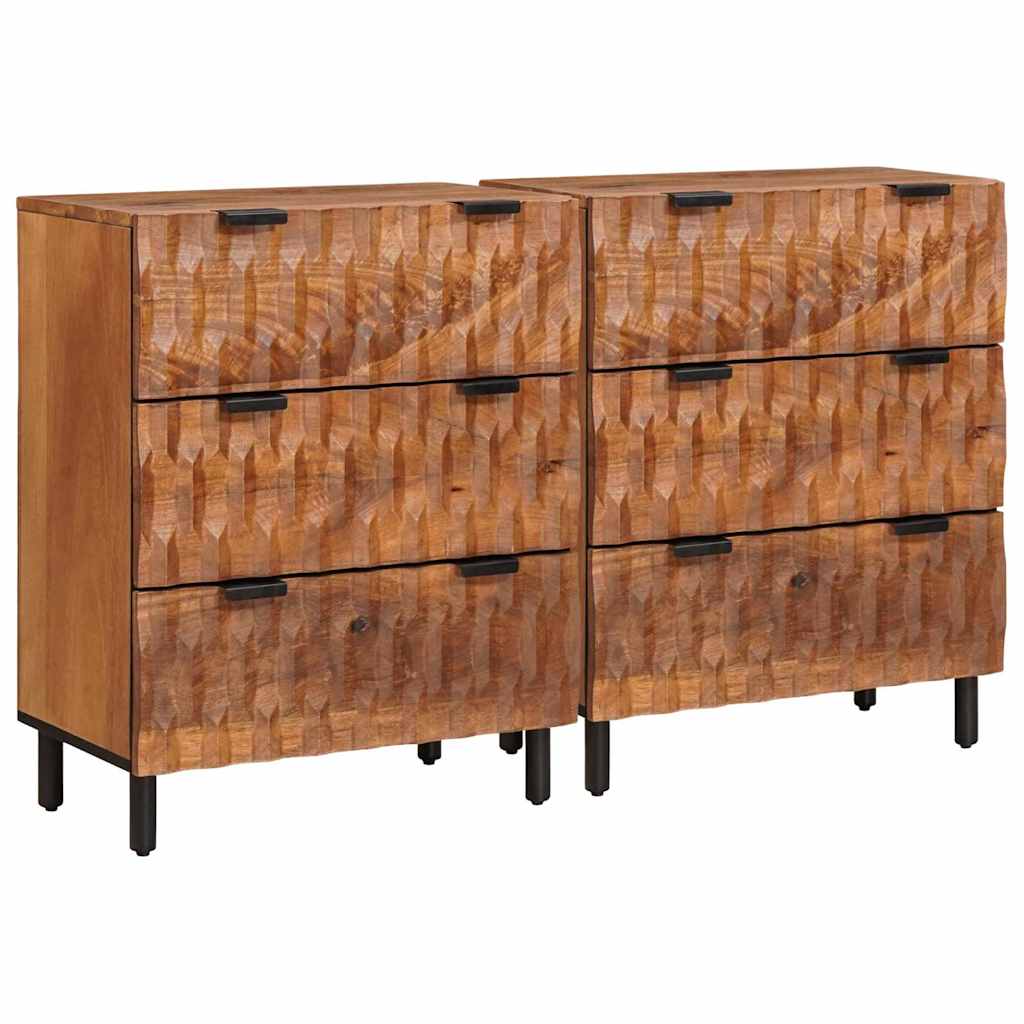 Sideboard 2 pcs Solid Mango Wood in a Acacia Brown Finish