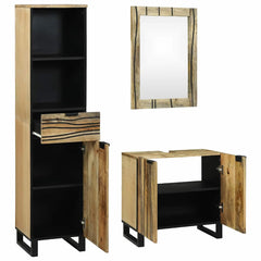 Bathroom Furniture Set 3 pcs Engineered Wood Natural