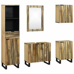 Bathroom Furniture Set 5 pcs Engineered Wood Natural