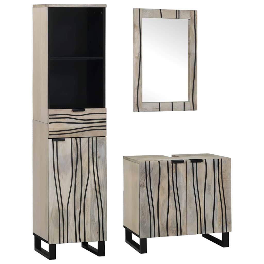 Bathroom Furniture Set 3 pcs Engineered Wood White