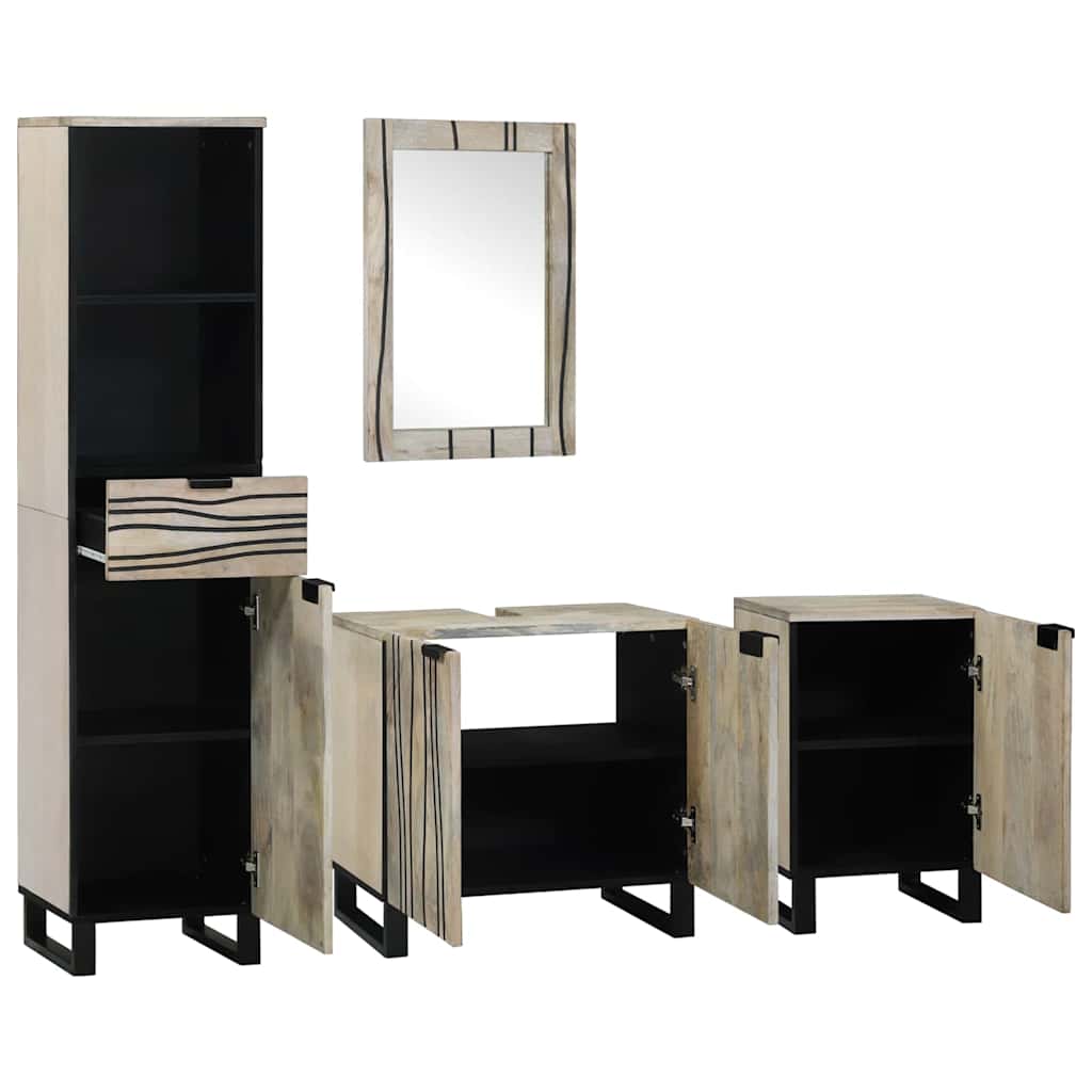 Bathroom Furniture Set 4 pcs Engineered Wood Walnut brown