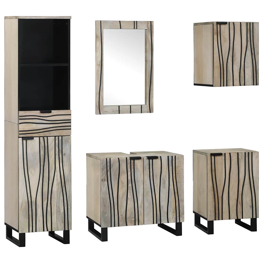 Bathroom Furniture Set 5 pcs Engineered Wood Walnut brown
