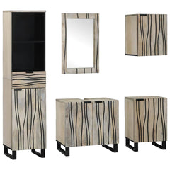 Bathroom Furniture Set 5 pcs Engineered Wood Walnut brown