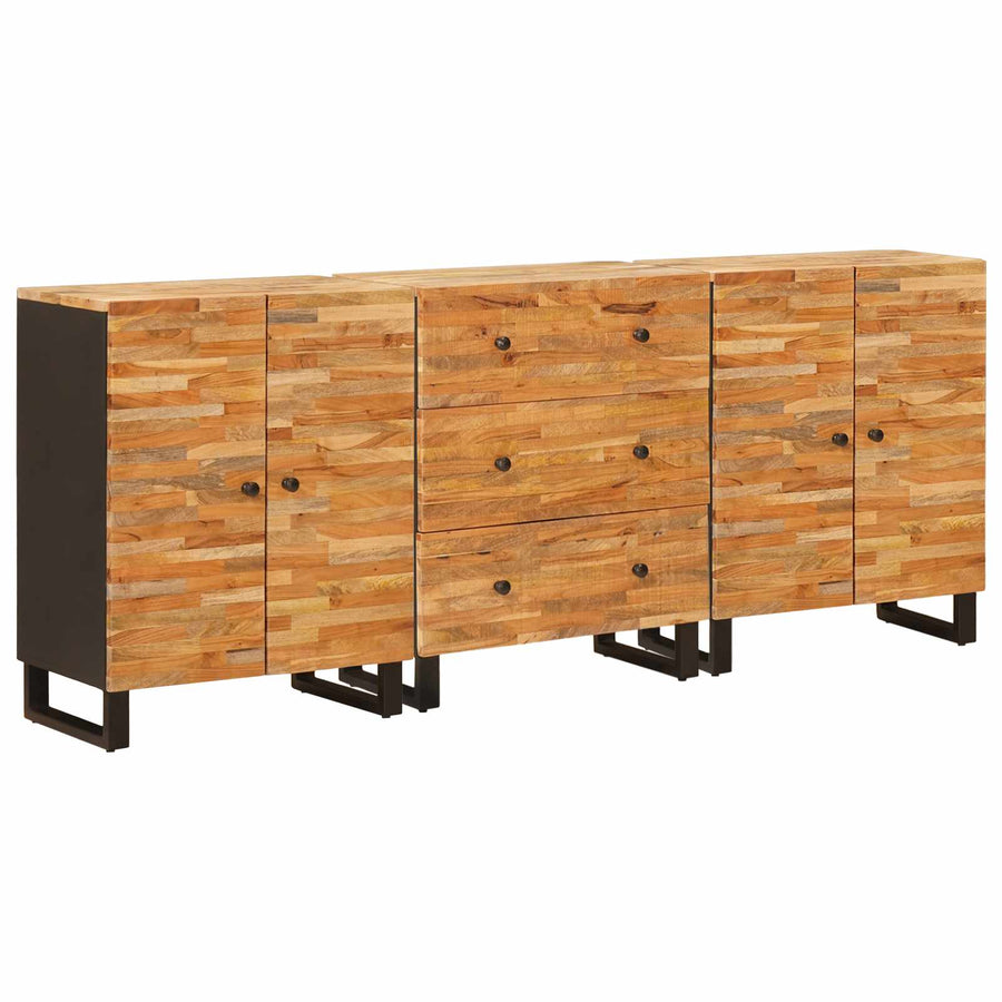 vidaXL Sideboard 3 pcs 60 x 33 x 75 cm Solid Mango Wood Brown 1