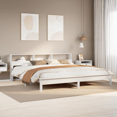 Bed Frame without Mattress Solid Wood Pine Length 200 cm White 180 cm