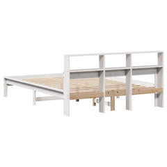 Bed Frame without Mattress Solid Wood Pine Length 200 cm White 160 cm