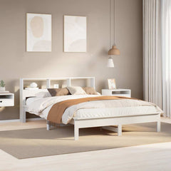 Bed Frame without Mattress Solid Wood Pine Length 200 cm White 160 cm