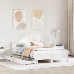 vidaXL Bed Frame without Mattress White 135x190 cm Solid Wood Pine 1