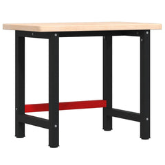 Workbench 100x60x81,5 cm Solid Wood Oak Rectangular Brown 100 x 60 x 83 cm