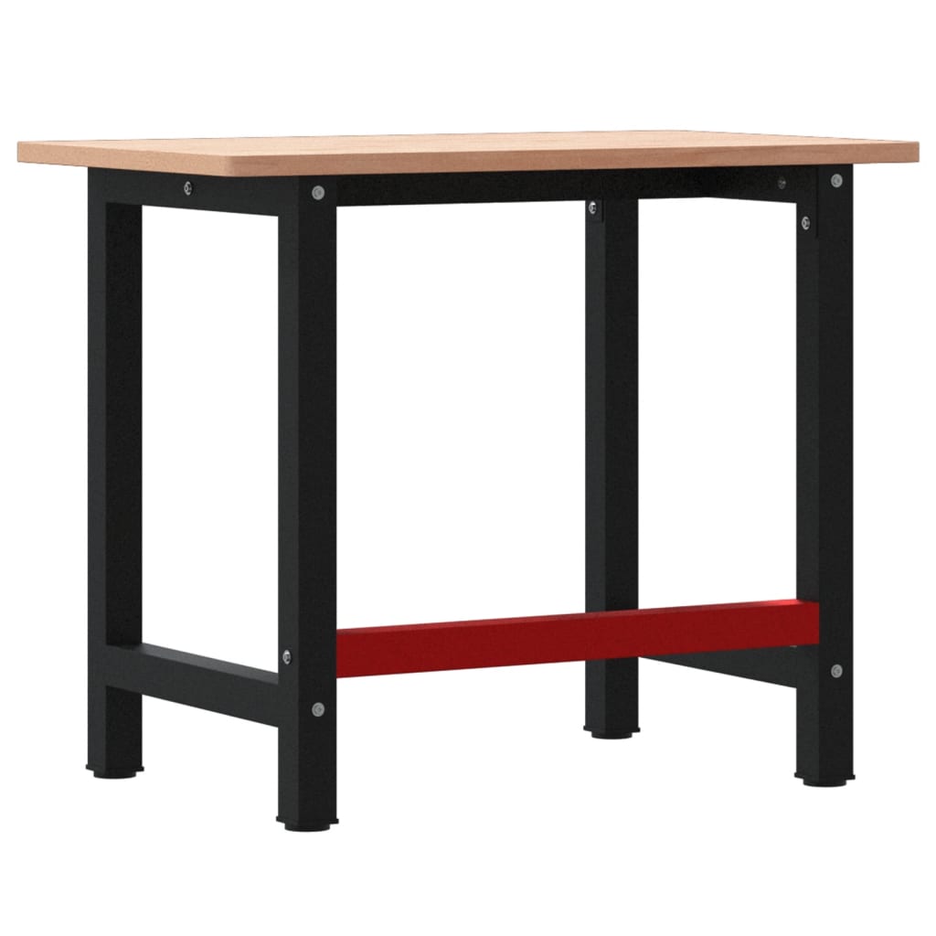 Workbench Solid Wood Beech Rectangular Natural 100 x 60 x 81.5 cm
