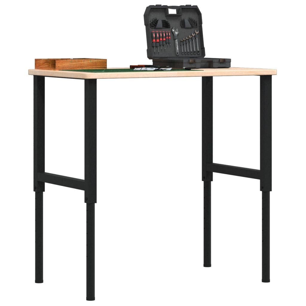 Workbench Dark Brown Rectangular Brown and black 100 x 60 x (71.5-98) cm