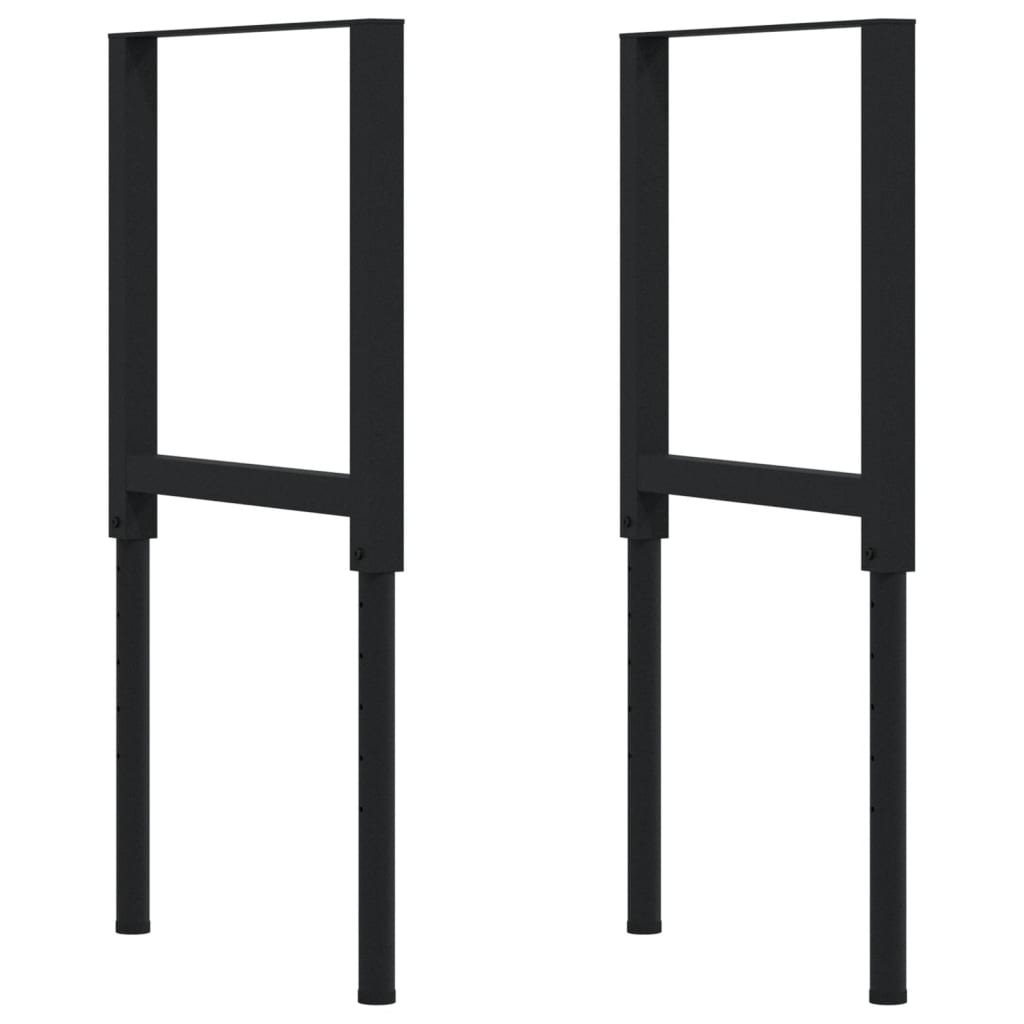 Workbench 100x60x(71,5-98) Solid Wood Beech Rectangular Brown and black 100 x 60 x (71.5-98) cm