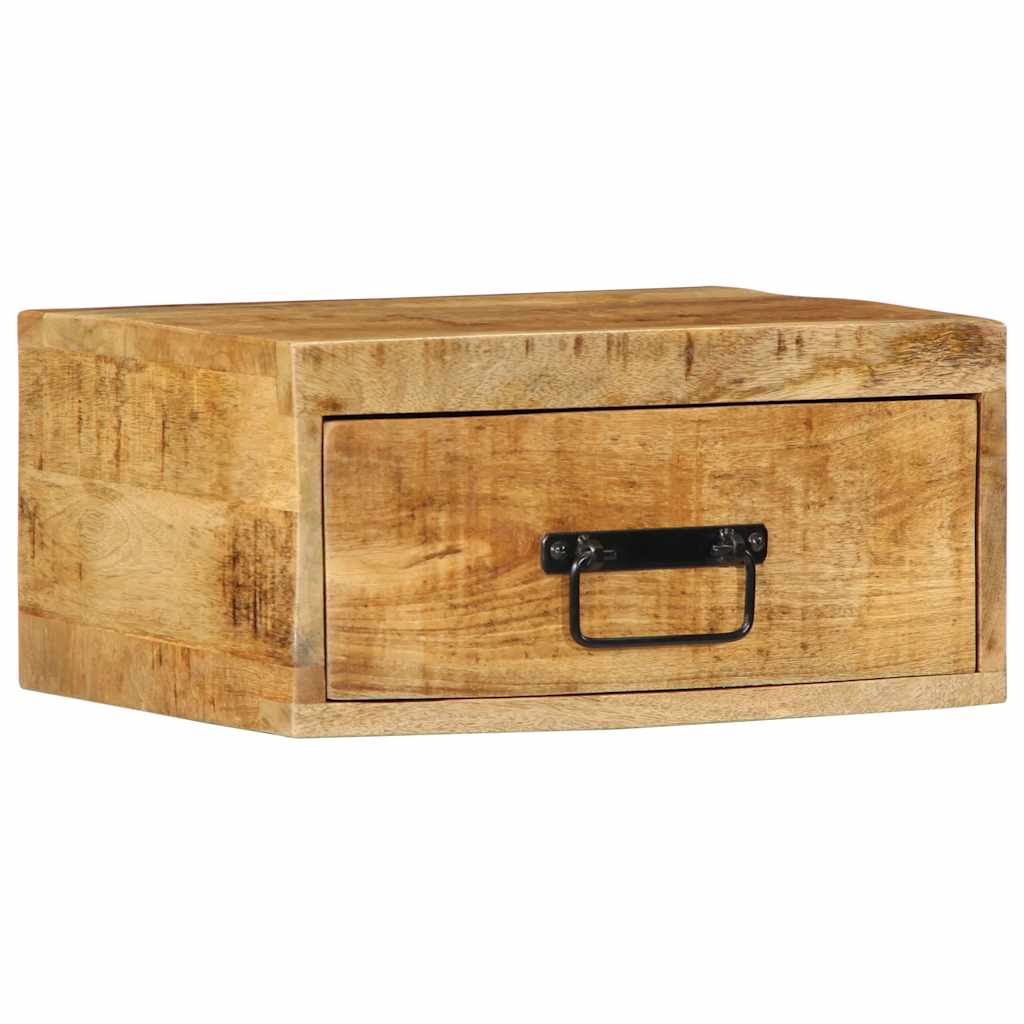 vidaXL Wall-mounted Bedside Cabinets 2 pcs Solid Rough Wood Mango 3