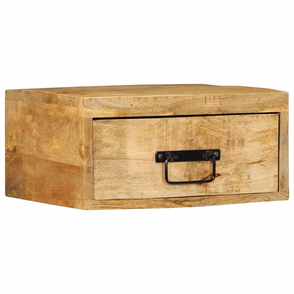 vidaXL Wall-mounted Bedside Cabinets 2 pcs Solid Rough Wood Mango 4