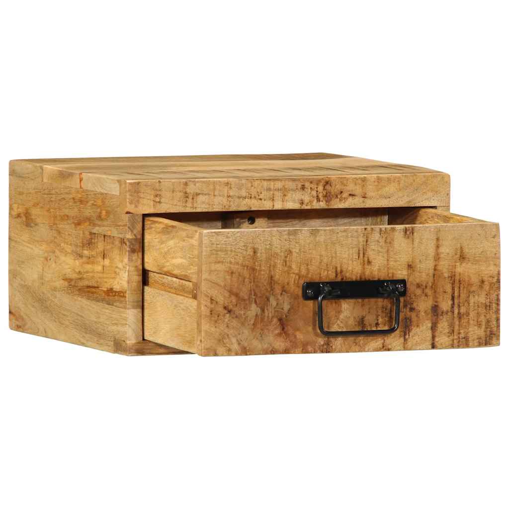 vidaXL Wall-mounted Bedside Cabinets 2 pcs Solid Rough Wood Mango 5
