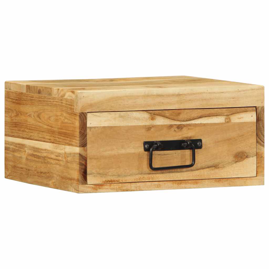 vidaXL Wall-mounted Bedside Cabinets 2 pcs Solid Wood Acacia 4