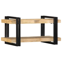 vidaXL Wall Shelf 70x33x35 cm Solid Rough Wood Mango 2