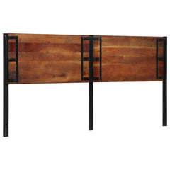 vidaXL Headboard 200 cm Solid Wood Reclaimed and Iron 3