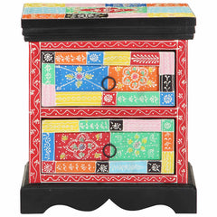vidaXL Bedside Cabinet Multicolour 40 x 35 x 45 cm Solid Mango Wood 2