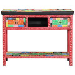 vidaXL Console Table with Drawer Multicolour 100 x 30 x 77 cm 2