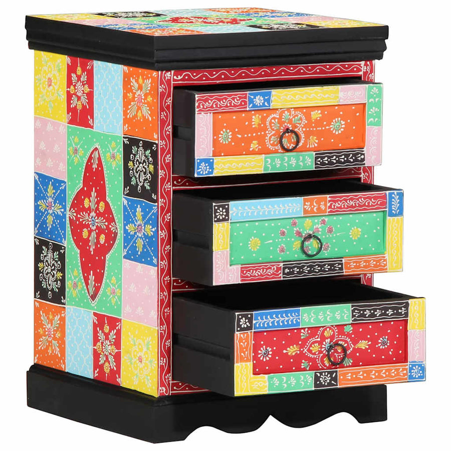 vidaXL Drawer Cabinet Multicolour 40 x 40 x 60 cm Solid Mango Wood 1