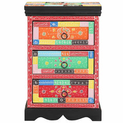 Drawer Cabinet Multicolour Solid Mango Wood, image 2