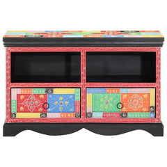 vidaXL TV Cabinet 80 x 35 x 50 cm Multicolour Solid Mango Wood 2