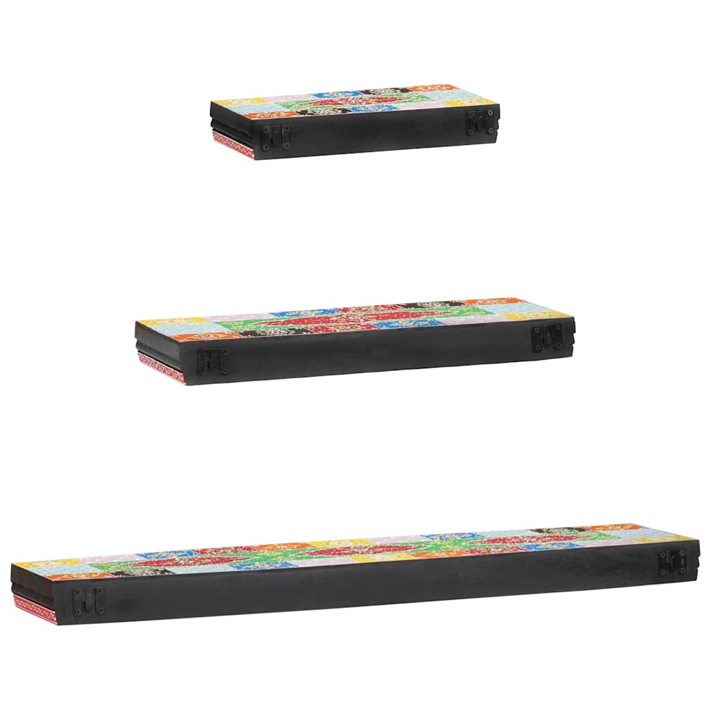 vidaXL Wall Shelves 3 pcs Multicolour 100 x 20 x 6 cm Solid Mango Wood 6