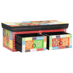 vidaXL TV Cabinet Multicolour 60 x 30 x 24 cm Solid Mango wood 1