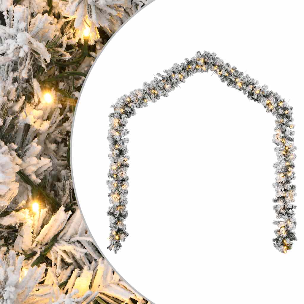 vidaXL Christmas Garland with LED Lights Green 10 m PVC 1