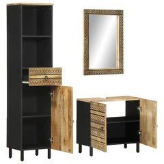 vidaXL 3 Piece Bathroom Furniture Set Solid Wood Mango 2