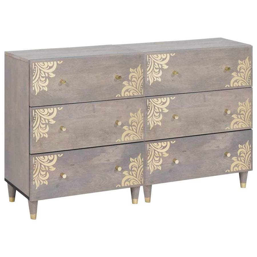 vidaXL Sideboard 2 pcs 60 x 33 x 75 cm Solid Mango Wood Grey 1
