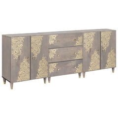 Bathroom Cabinet Set 3 pcs Solid Mango Wood in Grey