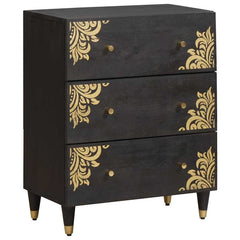 vidaXL Sideboard 2 pcs 60 x 33 x 75 cm Solid Mango Wood Black 4