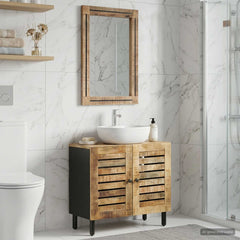 vidaXL Bathroom Cabinet Set 2 pcs Natural Solid Mango Wood 1