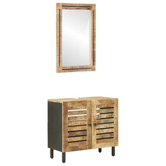 vidaXL Bathroom Cabinet Set 2 pcs Natural Solid Mango Wood 2