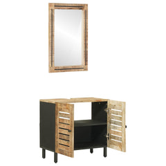 vidaXL Bathroom Cabinet Set 2 pcs Natural Solid Mango Wood 3