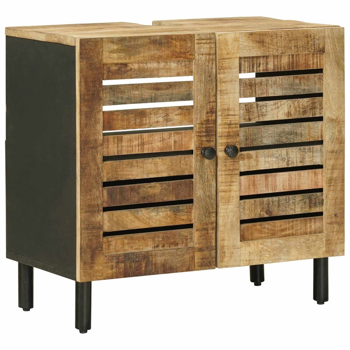 vidaXL Bathroom Cabinet Set 2 pcs Natural Solid Mango Wood 4