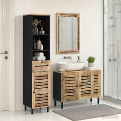 vidaXL Bathroom Cabinet Set 3 pcs Natural Solid Mango Wood 1