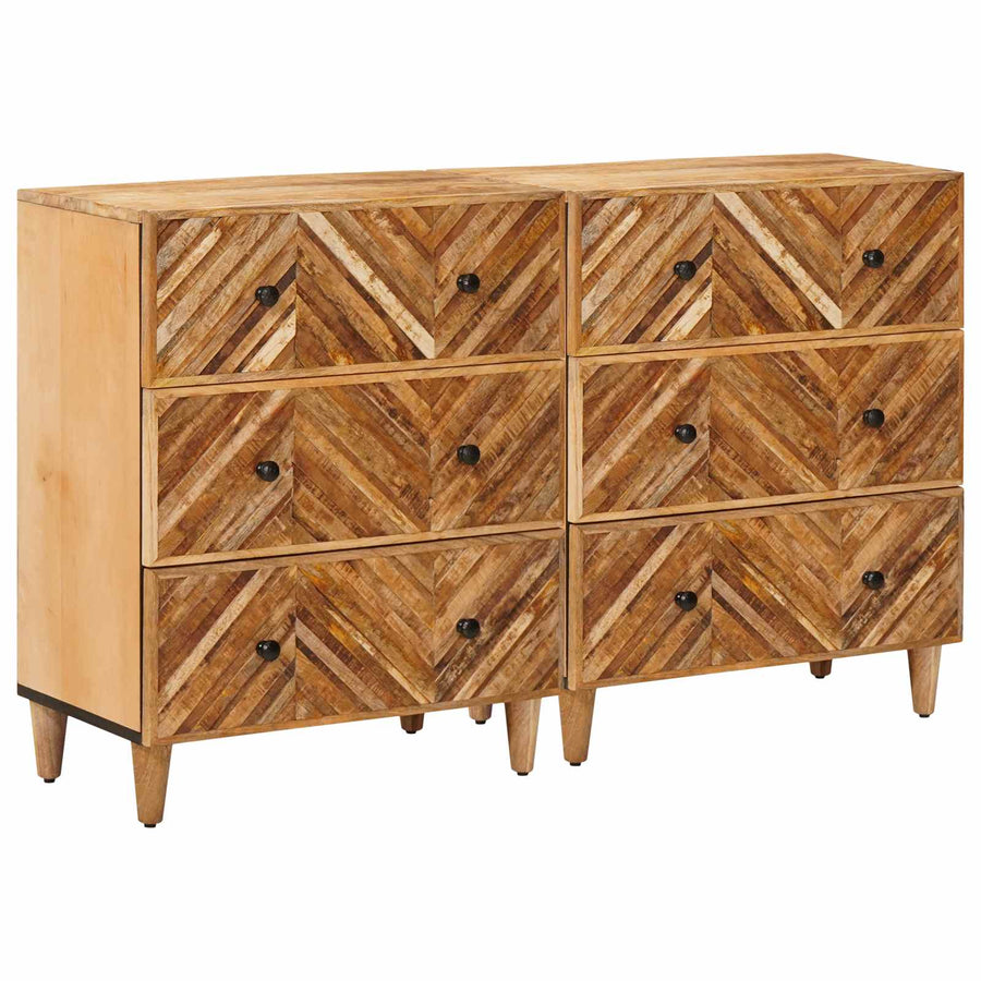 vidaXL Storage Cabinets 2 pcs 60 x 33.5 x 75 cm Solid Mango Wood Brown 1