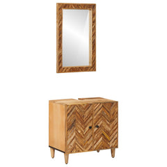 vidaXL Bathroom Cabinet Set 2 pcs 62 x 33 x 58 cm Solid Mango Wood 1