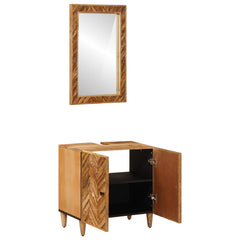 vidaXL Bathroom Cabinet Set 2 pcs 62 x 33 x 58 cm Solid Mango Wood 2