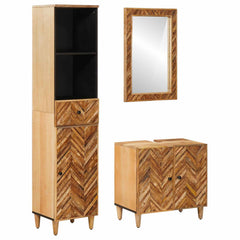 vidaXL Bathroom Cabinet Set 3 pcs 62 x 33 x 58 cm Solid Mango Wood 1