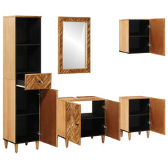 vidaXL Bathroom Cabinet Set 5 pcs 62 x 33 x 58 cm Solid Mango Wood 2