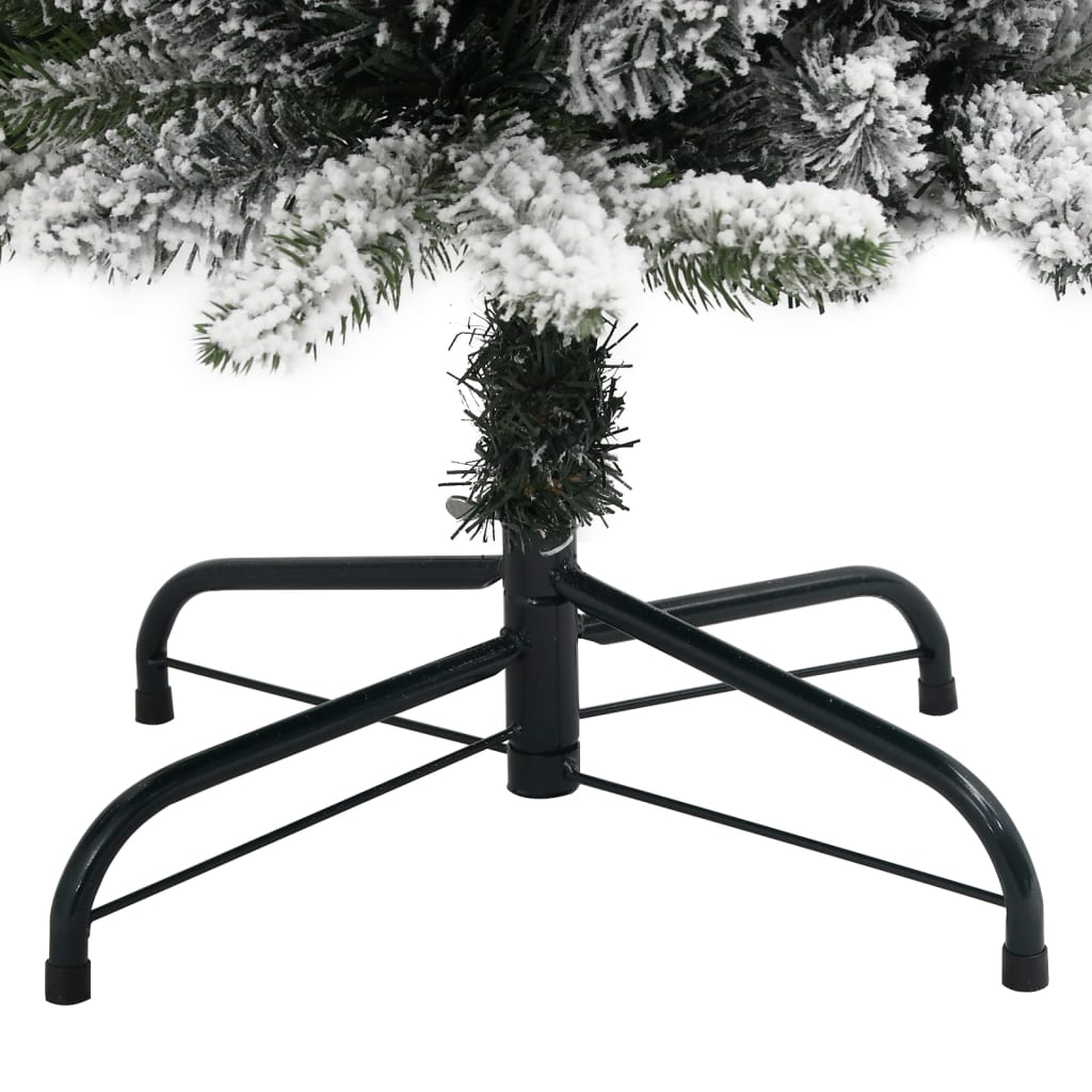 vidaXL Christmas Tree | White and Green | PVC, PE, Steel | Slim 6