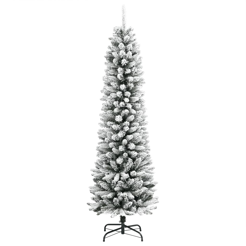 vidaXL Christmas Tree | White and green | PVC and PE, steel | Slim 2